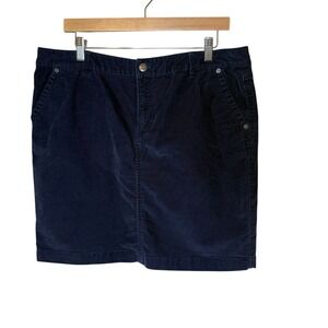 G.H Bass & Co Women Corduroy Pencil Straight Skirt Stretch Navy Blue Size 14